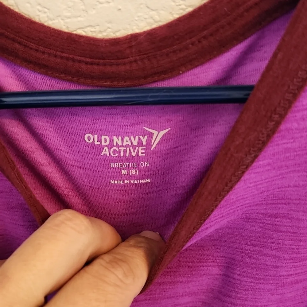 Old Navy purple active tank top, girls' size M (7/8) - Picture 2 of 5